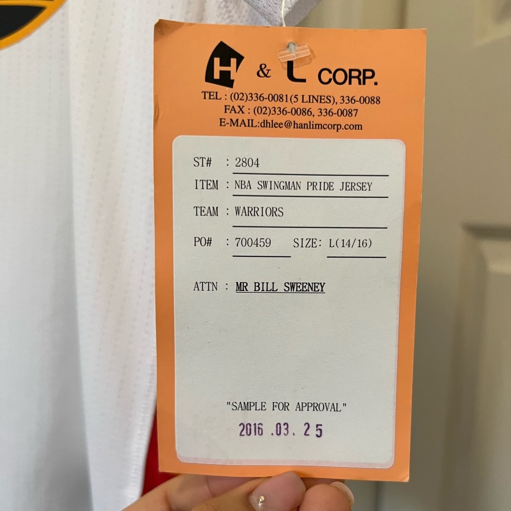 Adidas NBA #00 Swingman Pride Jersey | Warriors | large - Picture 5 of 10